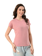 Stylish Up & Down Women’s High-Low Hem T-Shirt – Premium Cotton Lycra, Seamless Sleeves