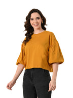 Trendy Oversized Crop T-Shirt for Women – Balloon Sleeves