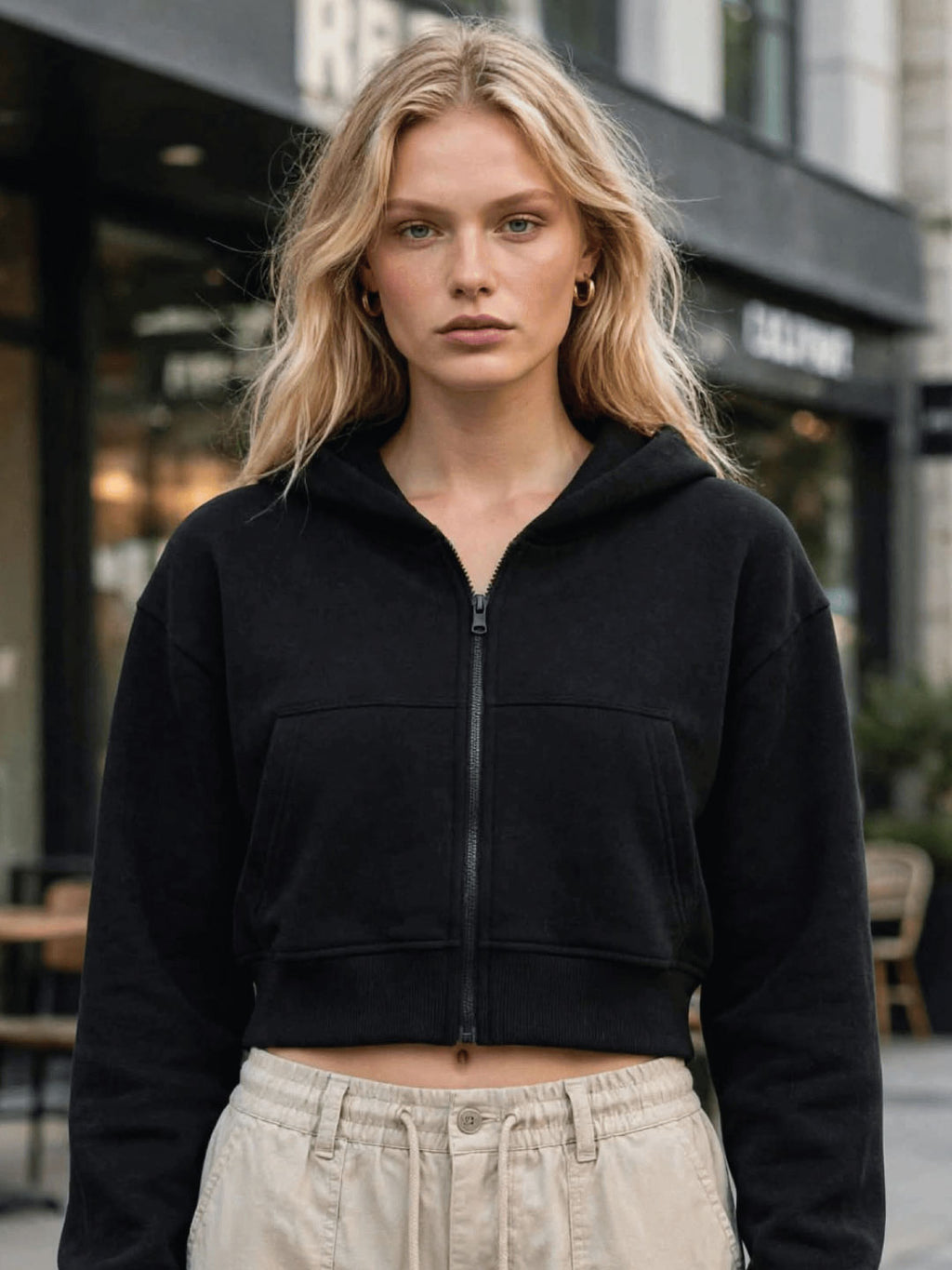 Owl Mink Women's Printed Cropped Hoodie with Graphic Print, Full Sleeves, Attached Hood, Casual Sweatshirt