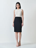 Elegant High-Waist Bodycon Pencil Skirt with Side Slit for Women