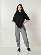 Oversized Drop Shoulder Women’s T-Shirt – Pure Cotton, Round Neck, Relaxed Fit