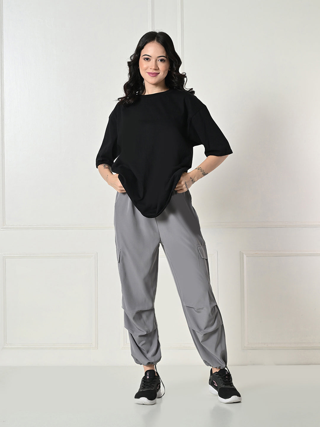 Oversized Drop Shoulder Women’s T-Shirt – Pure Cotton, Round Neck, Relaxed Fit