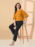 Trendy Oversized Crop T-Shirt for Women – Balloon Sleeves