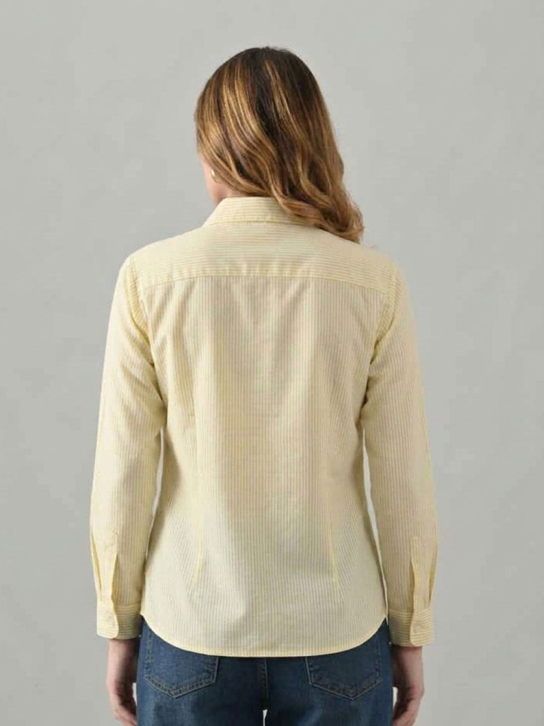 Owl Mink Women’s   Striped Cotton Shirt | Regular Fit, Full Sleeve, Collared Formal Shirt for Office, Casual