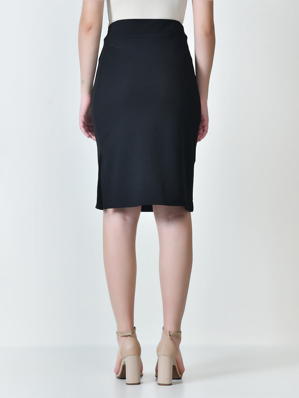 Elegant High-Waist Bodycon Pencil Skirt with Side Slit for Women