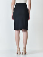 Elegant High-Waist Bodycon Pencil Skirt with Side Slit for Women