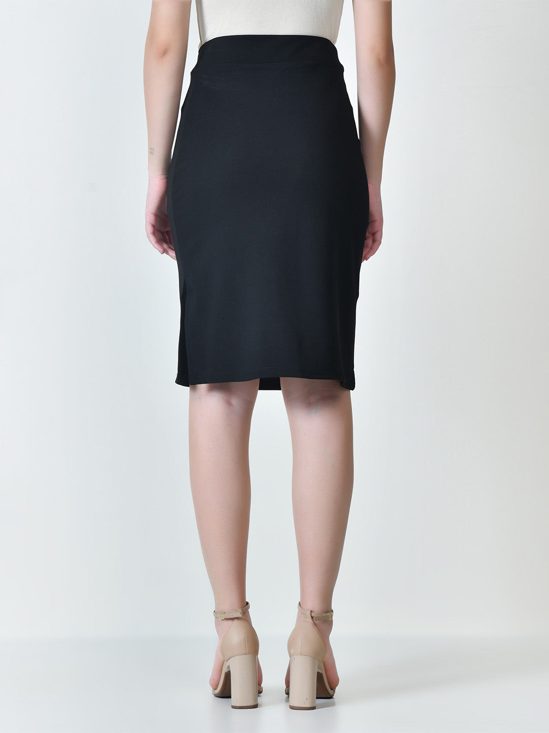 Elegant High-Waist Bodycon Pencil Skirt with Side Slit for Women