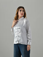 Women’s Satin Formal Shirt – Full Sleeve