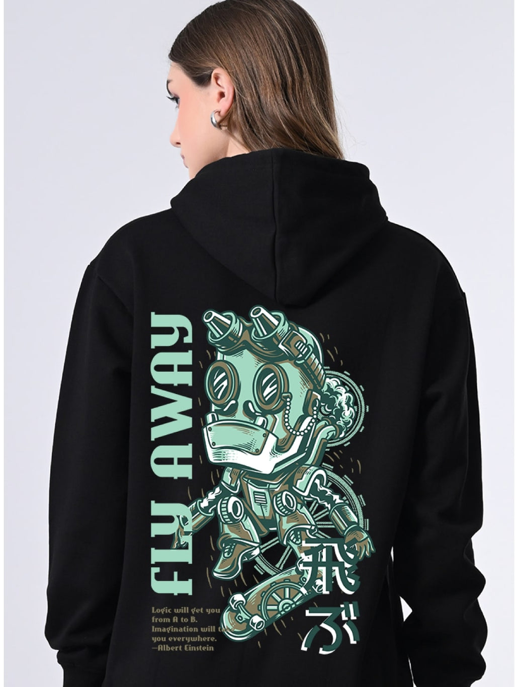 Women’s Classic Black Hoodie Sweater, Relaxed Fit Pullover with Print, Winter Jacket for Girls Ribbed Hem, Lined Hood, Casual Winter Wear, Full Sleeves Stylish Hooded Neck, Hoodie for Winter