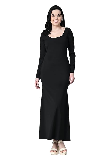 Women’s Casual Long Slip Dress – Full Sleeve Bodycon Maxi