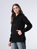 OWL MINK Relaxed Fit Black Women's Hoodie (in, Alpha, M, Regular, Black)