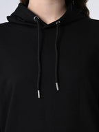 OWL MINK Relaxed Fit Black Women's Hoodie (in, Alpha, M, Regular, Black)