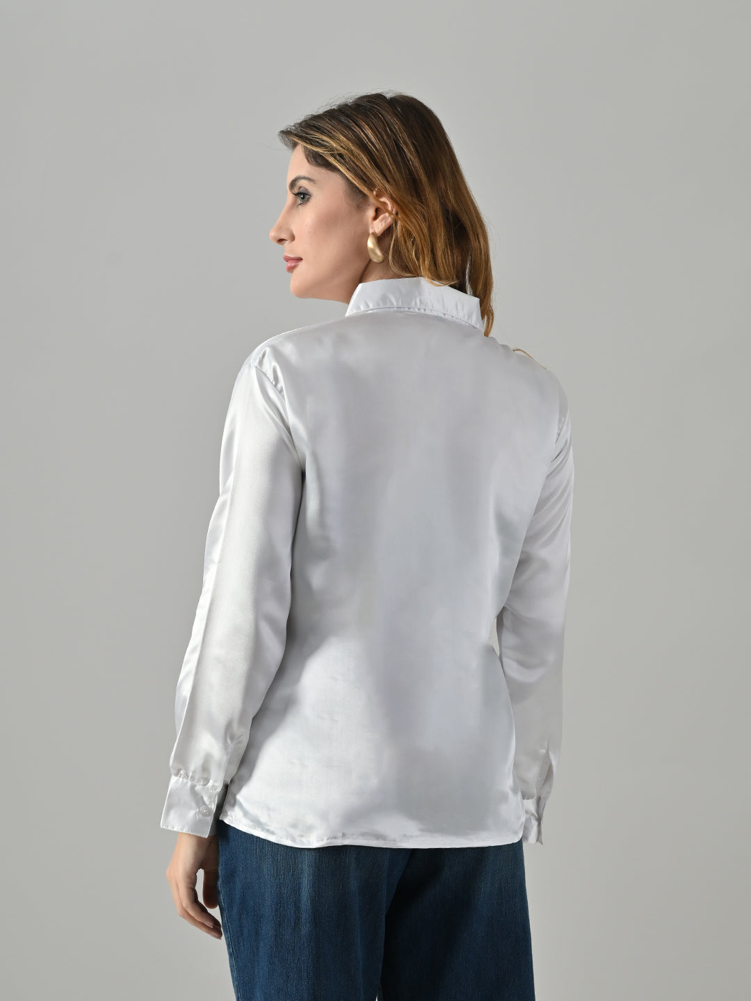 Women’s Satin Formal Shirt – Full Sleeve