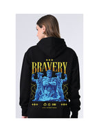 Women’s Classic Black Hoodie Sweater, Relaxed Fit Pullover with Print, Winter Jacket for Girls Ribbed Hem, Lined Hood, Casual Winter Wears