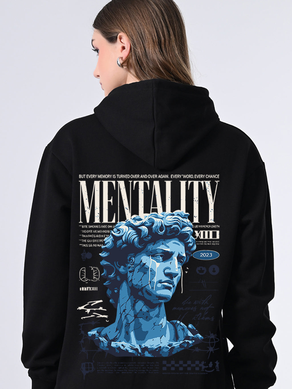 Women’s Classic Black Hoodie Sweater, Relaxed Fit Pullover with Print,Casual Winter Wear, Full Sleeves Stylish Hooded Neck, Hoodie for Winter