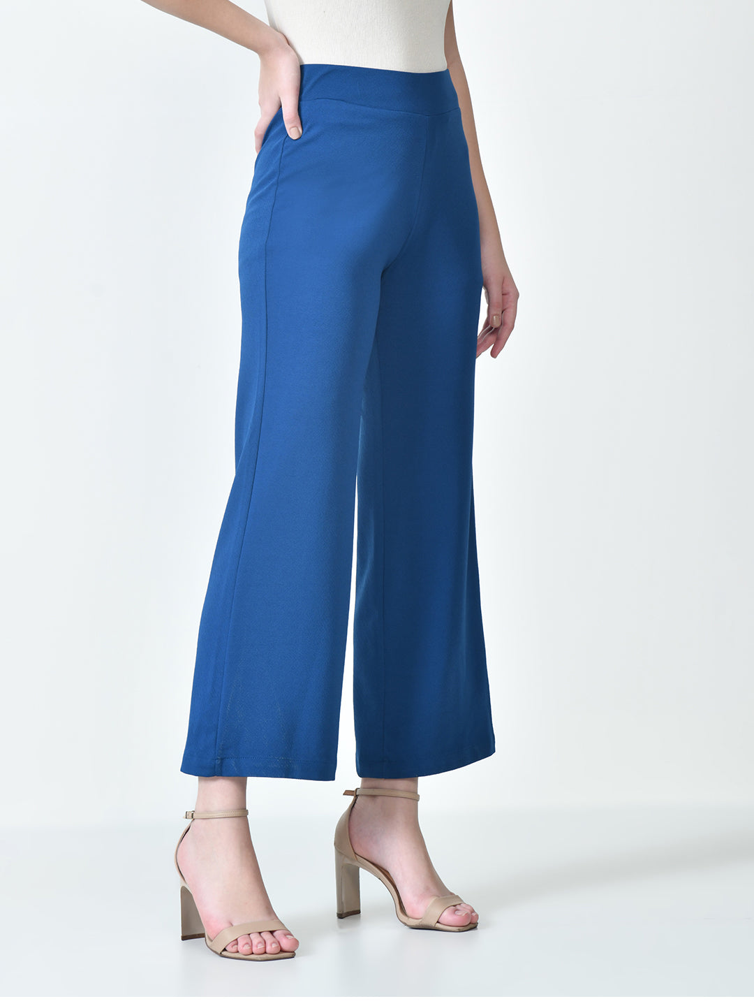 Women's High Waist Straight Fit Trousers | Stretchable Korean Pants