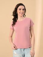 Stylish Up & Down Women’s High-Low Hem T-Shirt – Premium Cotton Lycra, Seamless Sleeves