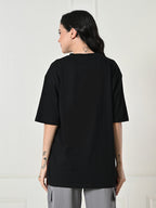 Oversized Drop Shoulder Women’s T-Shirt – Pure Cotton, Round Neck, Relaxed Fit