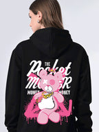 Women’s Classic Black Hoodie Sweater, Relaxed Fit Pullover with Print, Winter Jacket for Girls Ribbed Hem, Lined Hood, Casual Winter Wear, Full Sleeves Stylish Hooded Neck, Hoodie for Winter