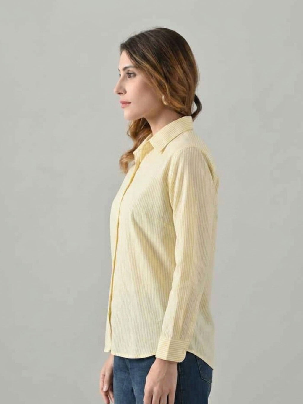 Owl Mink Women’s   Striped Cotton Shirt | Regular Fit, Full Sleeve, Collared Formal Shirt for Office, Casual
