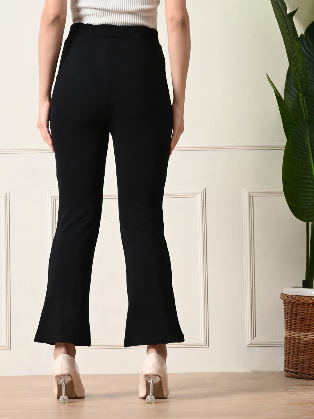 Women's Slim Fit Flared Casual Trousers
