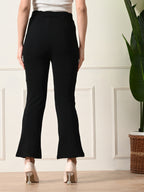 Women's Slim Fit Flared Casual Trousers