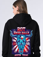 Women’s Black Hooded Sweatshirt – Printed Relaxed-Fit Winter Pullover with Full Sleeves