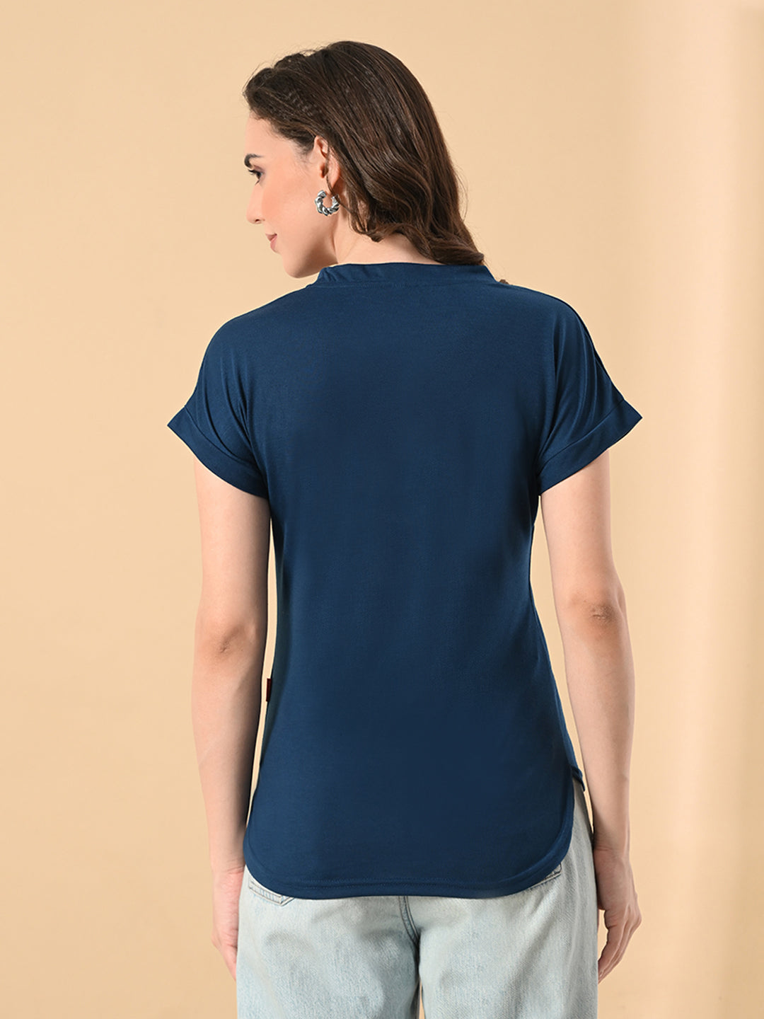 Trendy Cat Print High-Low Women’s Tee