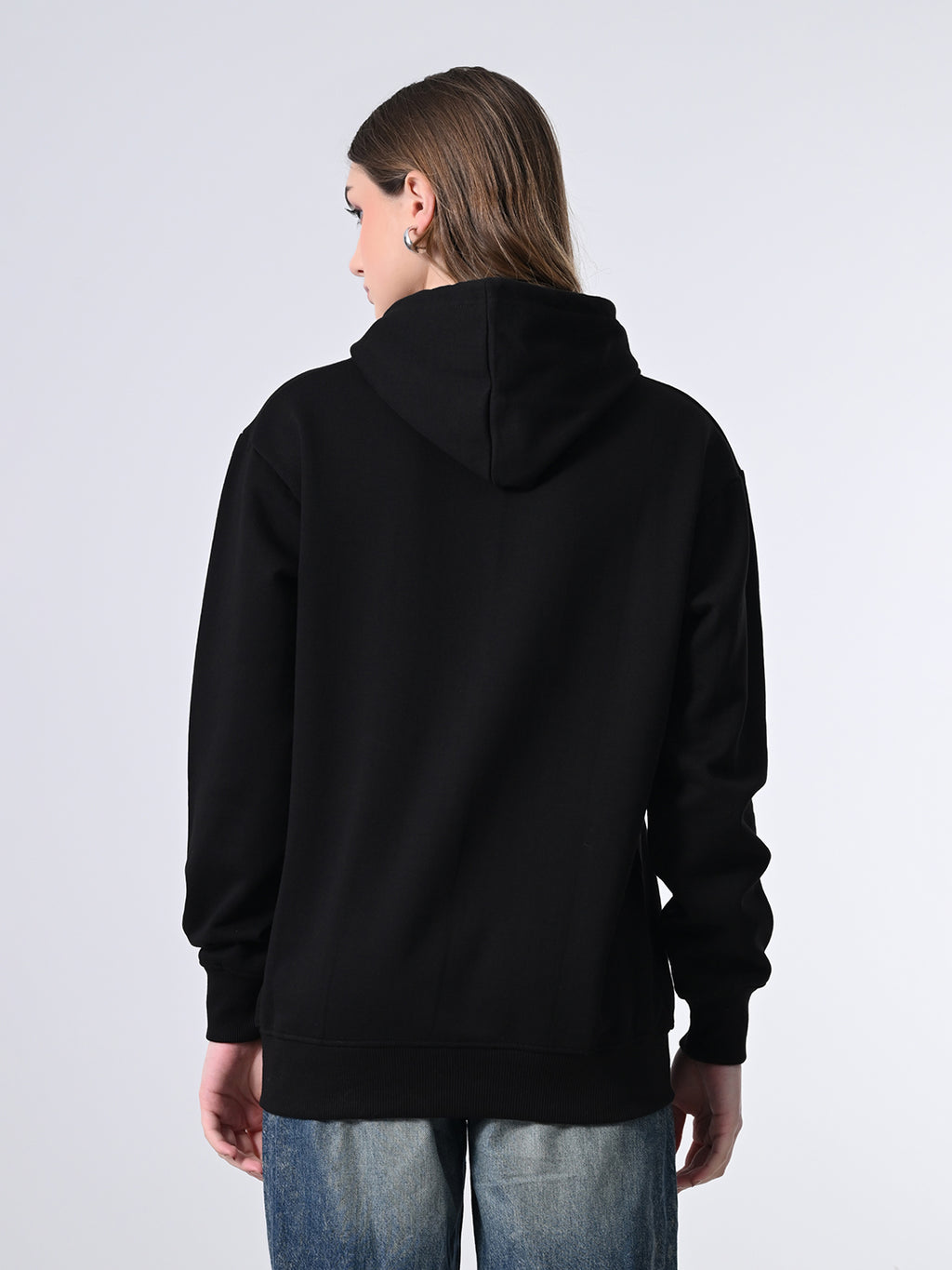 OWL MINK Relaxed Fit Black Women's Hoodie (in, Alpha, M, Regular, Black)