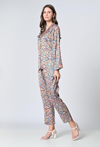 OWL MINK Women’s Rayon Co-Ord Set | 2-Piece Top & Bottom