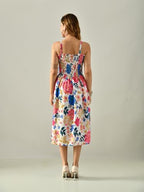 OWL MINK Women’s Flared Calf-Length Dress | Sleeveless Rayon Crepe