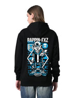 OWL MINK Women’s Black Printed Hoodie | Fleece Pullover with Pocket