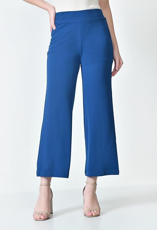 Women's High Waist Straight Fit Trousers | Stretchable Korean Pants