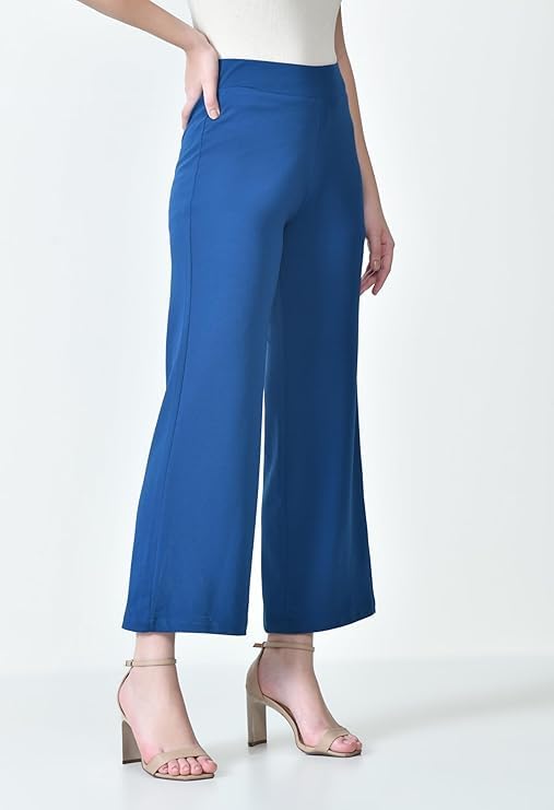 Women's High Waist Straight Fit Trousers | Stretchable Korean Pants