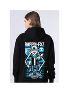 OWL MINK Women’s Black Printed Hoodie | Fleece Pullover with Pocket