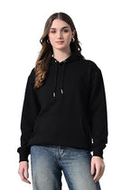 OWL MINK Relaxed Fit Black Women's Hoodie (in, Alpha, M, Regular, Black)