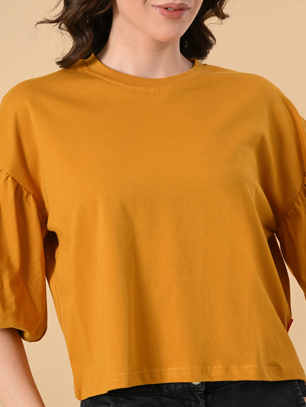 Trendy Oversized Crop T-Shirt for Women – Balloon Sleeves