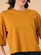 Trendy Oversized Crop T-Shirt for Women – Balloon Sleeves