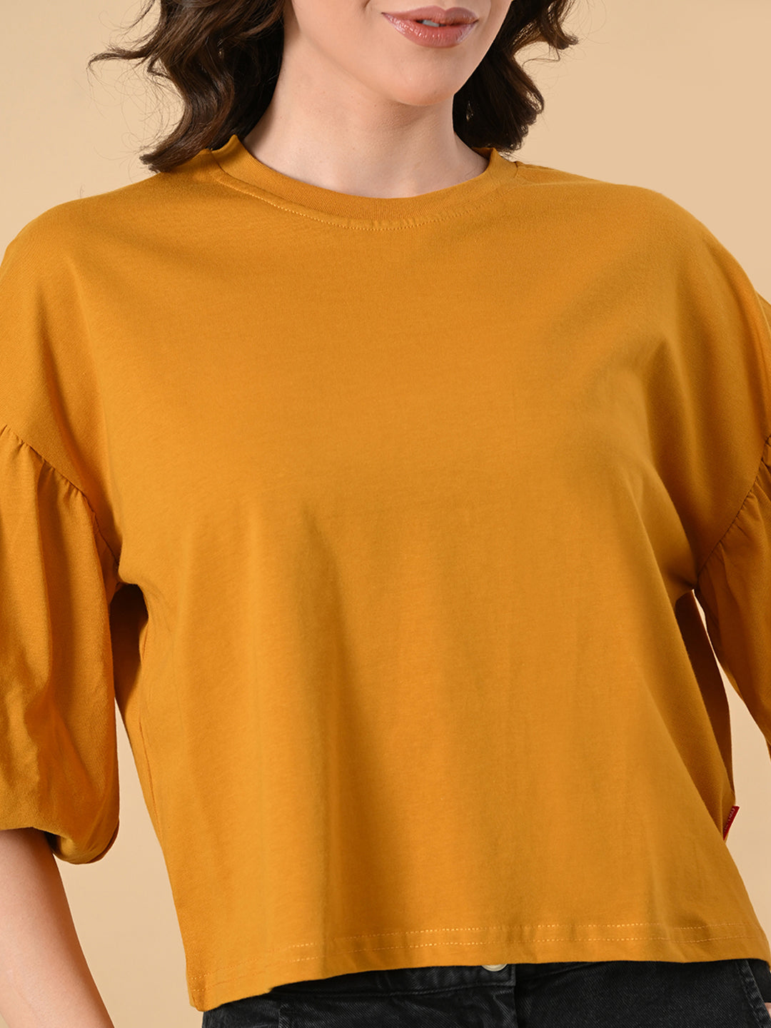Trendy Oversized Crop T-Shirt for Women – Balloon Sleeves