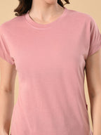 Stylish Up & Down Women’s High-Low Hem T-Shirt – Premium Cotton Lycra, Seamless Sleeves
