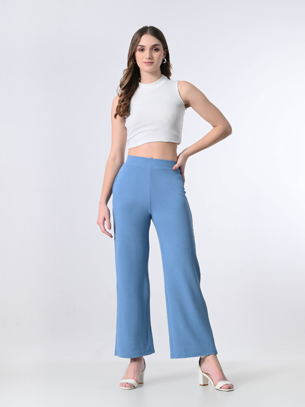 Women’s Elastic Waist Formal Straight Trousers