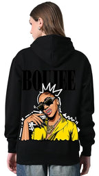 Women’s Black Printed Pullover Hoodie – Everyday Relaxed Fit