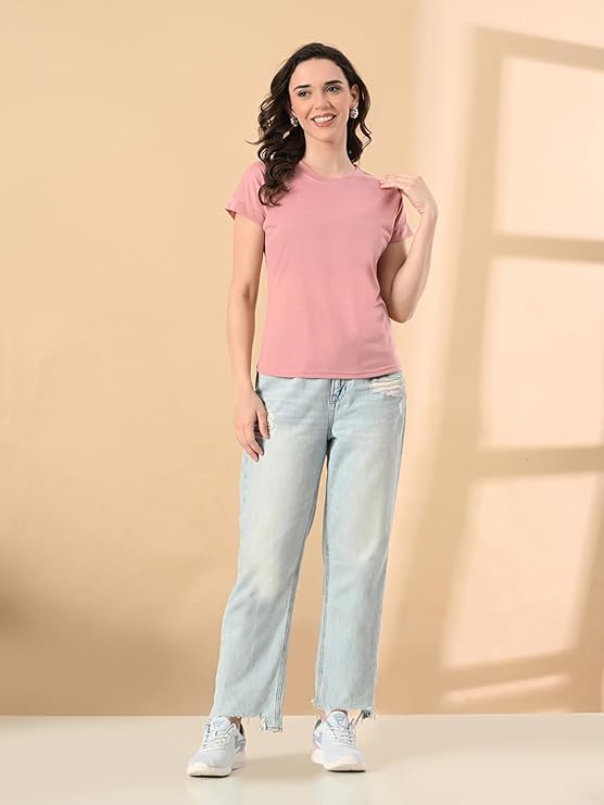 Stylish Up & Down Women’s High-Low Hem T-Shirt in Cotton Lycra