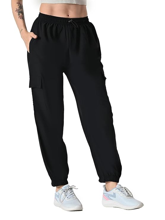 Women’s Loose Fit Cargo Jogger Pants with 4 Pockets