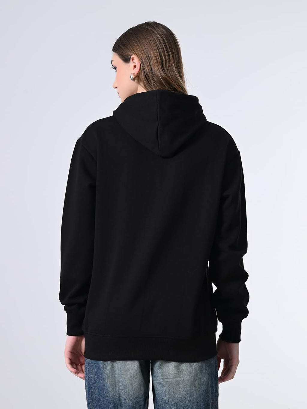 OWL MINK Relaxed Fit Black Women's Hoodie (in, Alpha, M, Regular, Black)