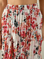 Women’s Printed Calf-Length Skirt | Rayon Crepe Pleated