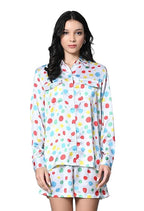 OWL MINK Women’s Polka Dot Co-ord Set | Rayon Half Sleeve Shirt & Shorts