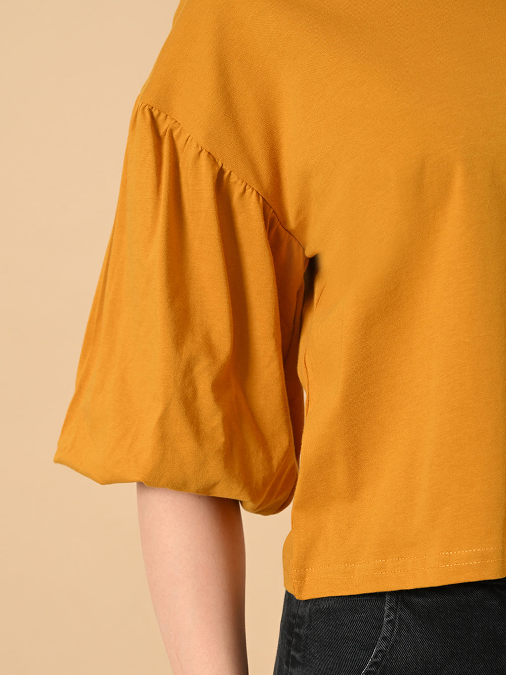 Trendy Oversized Crop T-Shirt for Women – Balloon Sleeves