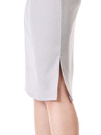 Women's Grey High-Waist Bodycon Pencil Skirt | Knee-Length Slit