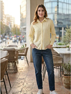 Owl Mink Women’s   Striped Cotton Shirt | Regular Fit, Full Sleeve, Collared Formal Shirt for Office, Casual